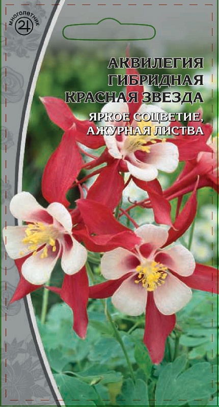 Аквилегия гибридная Красная звезда 0,05 гр